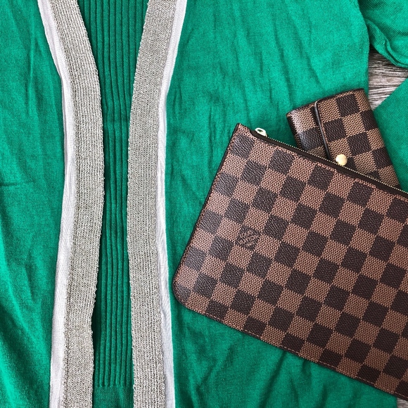 DANA BUCHMAN Green and Pale Gold Cardigan - Picture 3 of 5